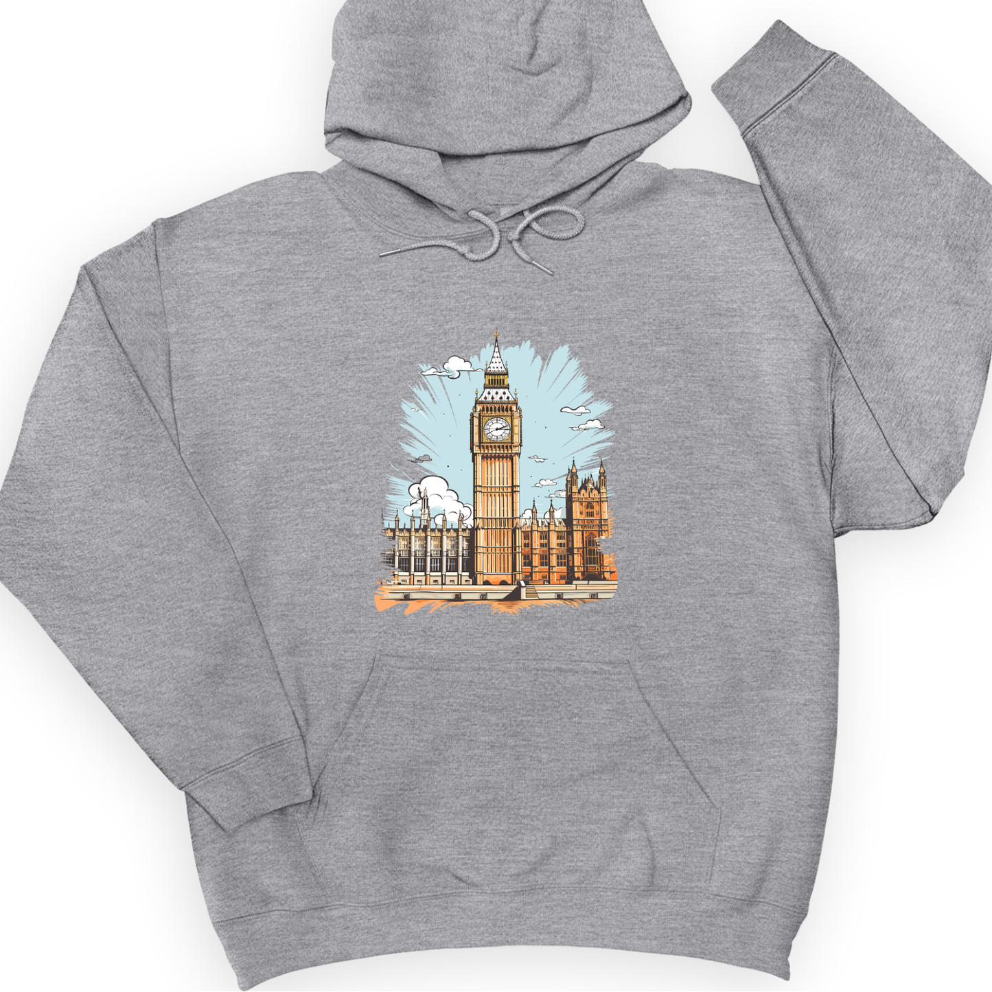 Big Ben Cultural Landmark Hoodie Sport Grey / S