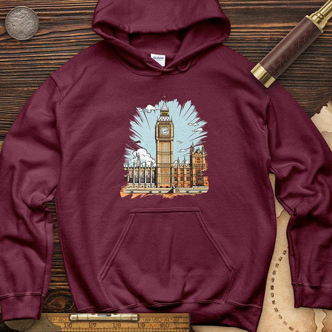 Big Ben Cultural Landmark Hoodie Maroon / S