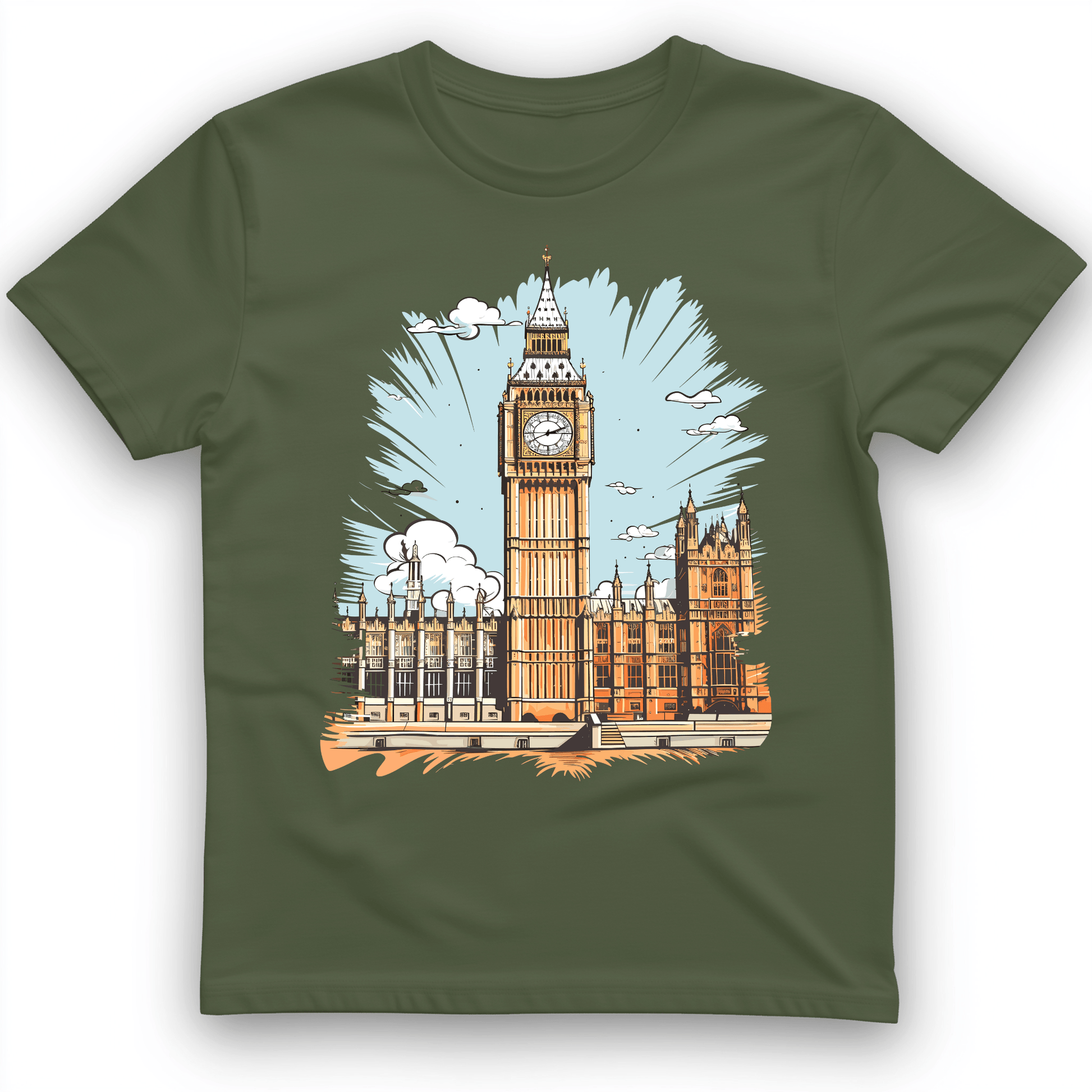 Big Ben Cultural Landmark T-Shirt Military Green / S