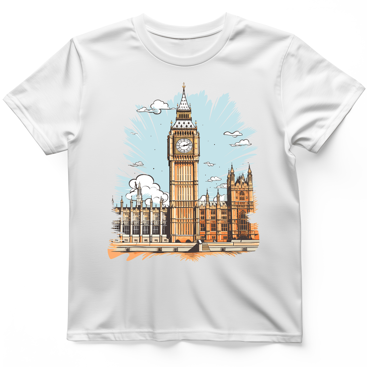 Big Ben Cultural Landmark T-Shirt White / S