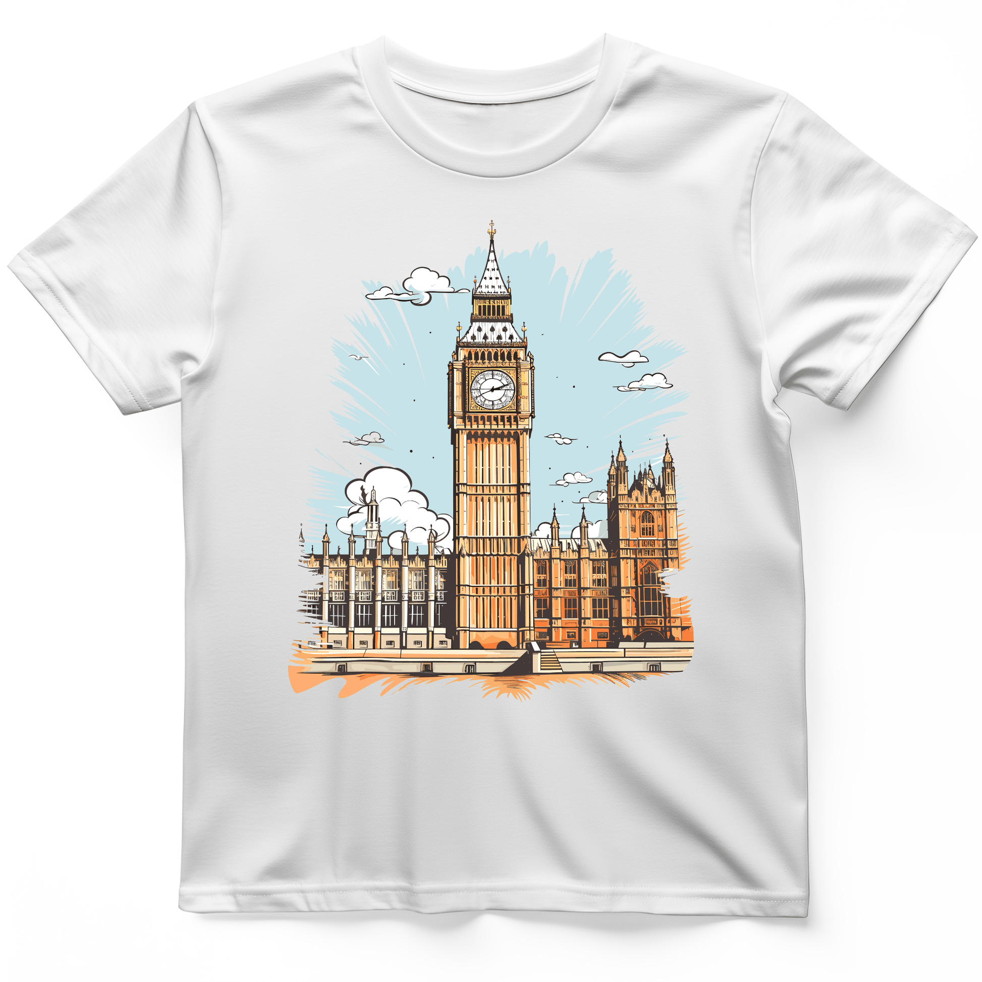 Big Ben Cultural Landmark T-Shirt White / S