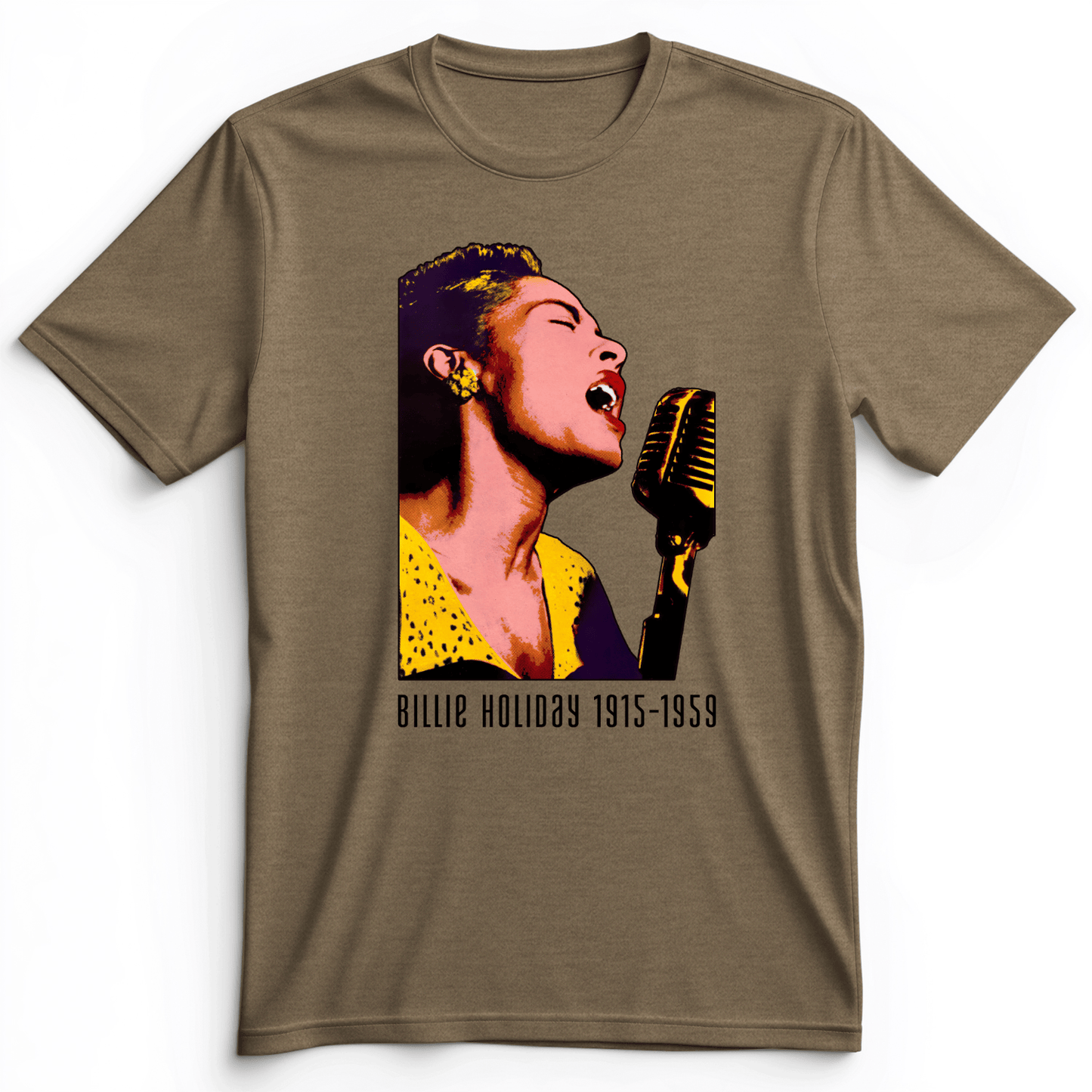 Billie Holiday Premium Tee Heather Olive / S