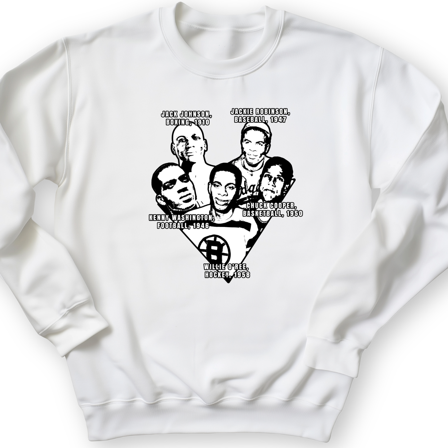 Black Sports Collage Crewneck White / S