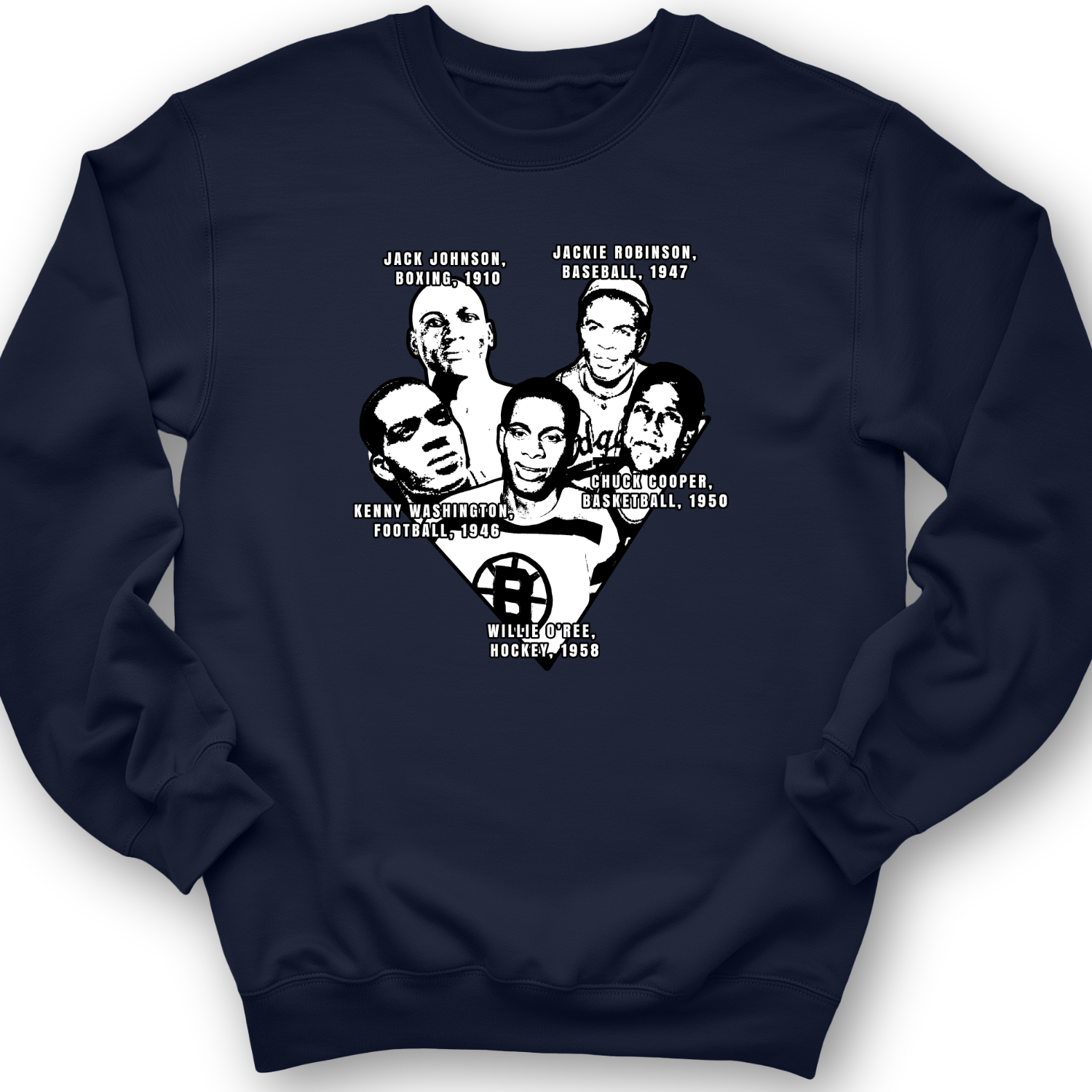Black Sports Collage Crewneck Navy / S