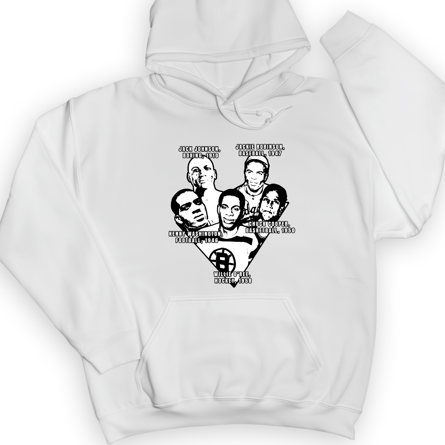 Black Sports Collage Hoodie White / S