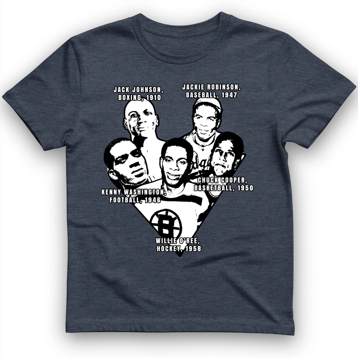 Black Sports Collage T-Shirt Heather Navy / S