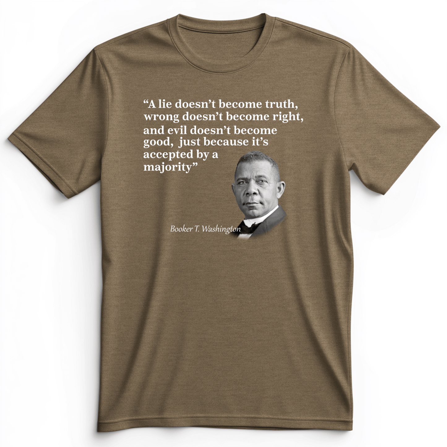 Booker T Washington Premium Tee Heather Olive / S