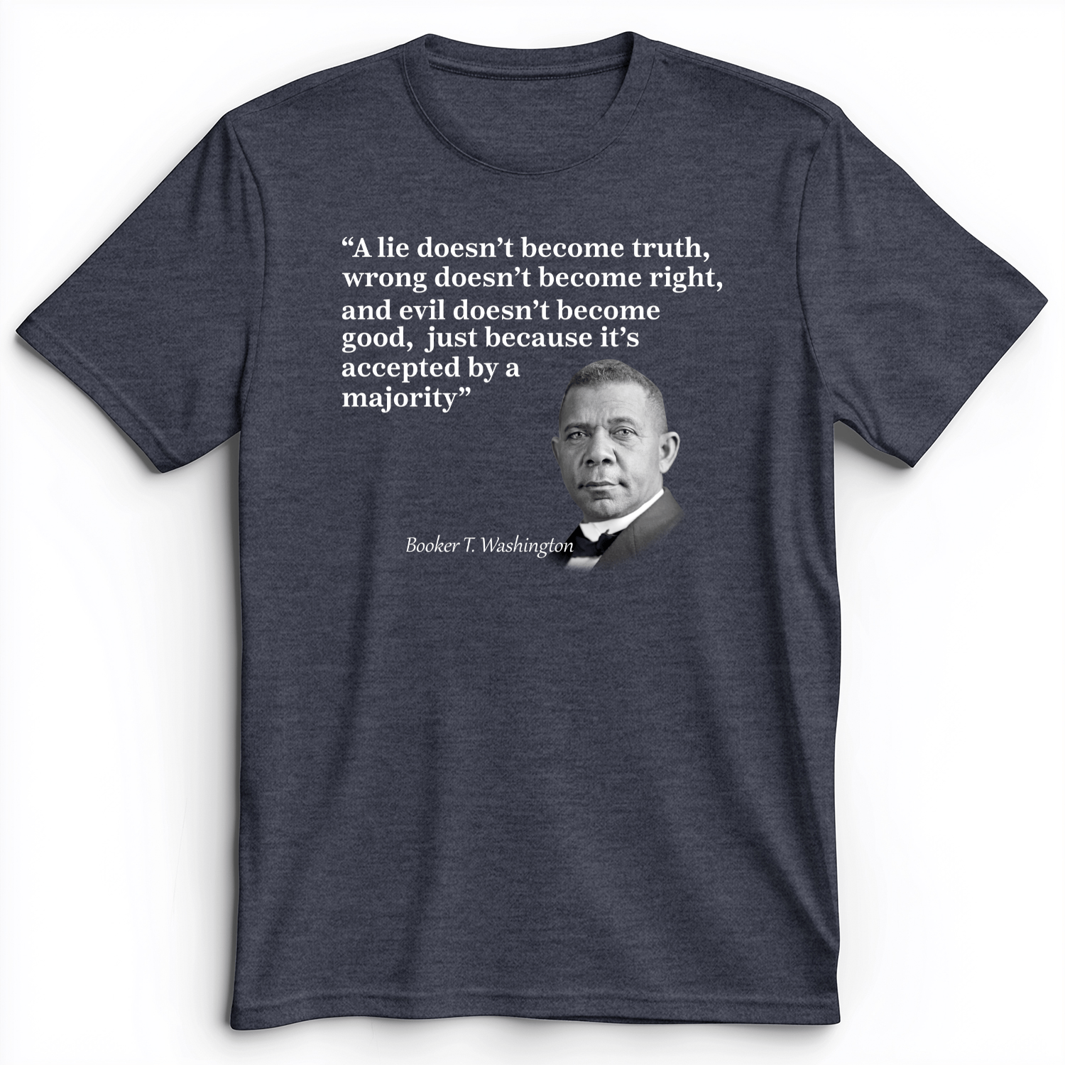 Booker T Washington Premium Tee Heather Navy / S