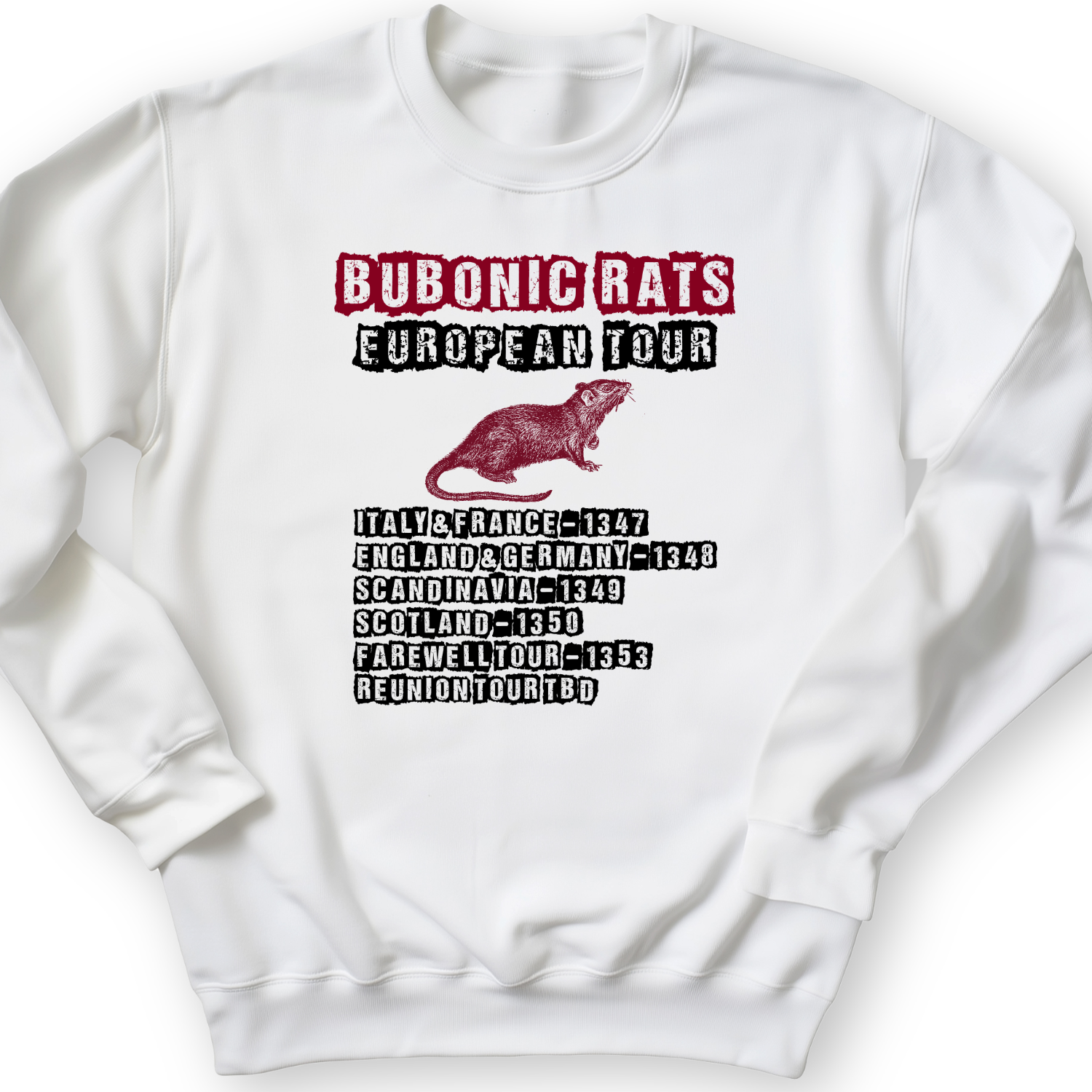 Bubonic Rats World Tour Crewneck White / S