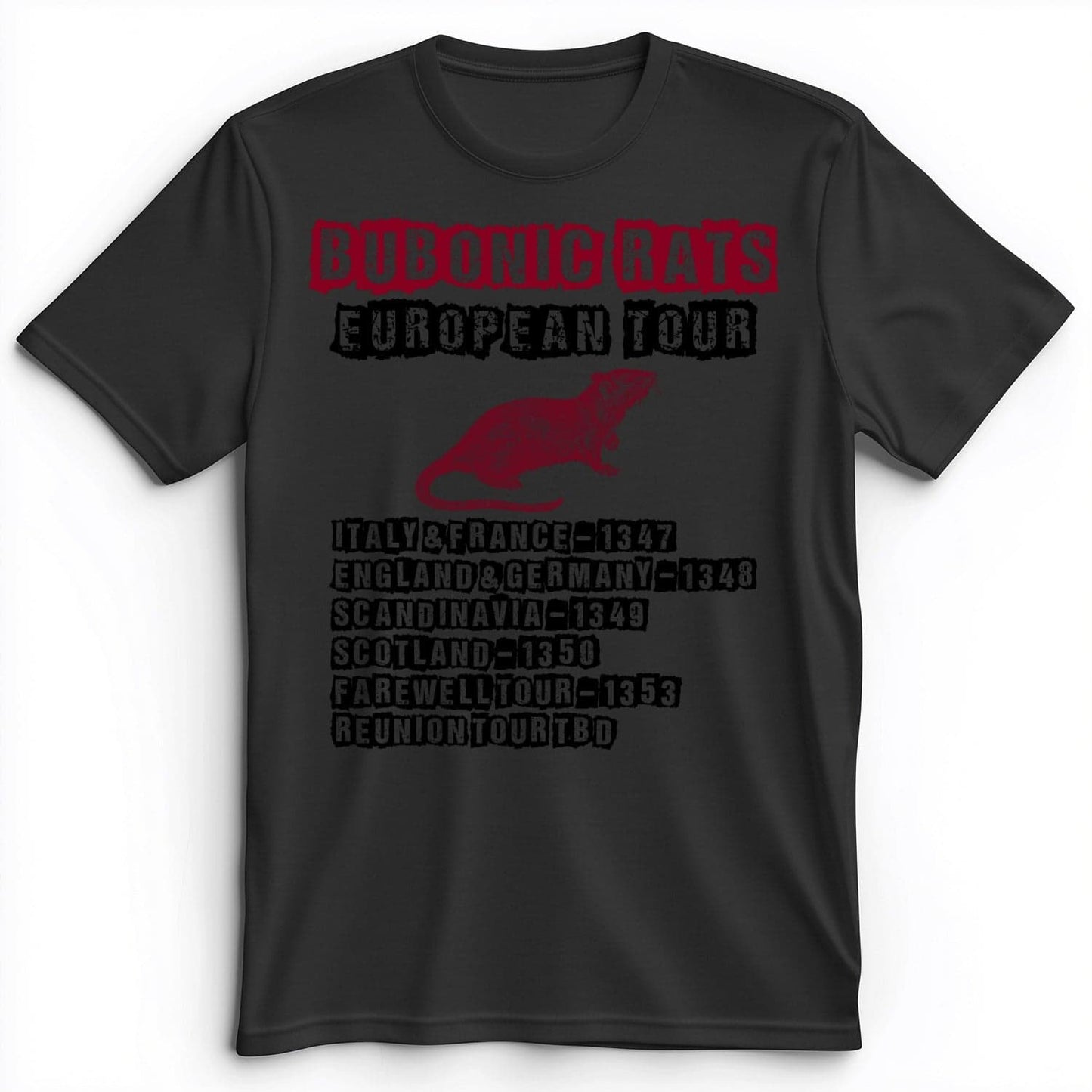 Bubonic Rats World Tour Premium Tee Dark Grey Heather / S