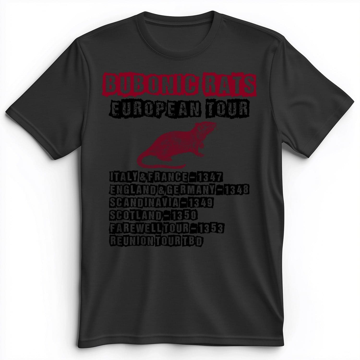 Bubonic Rats World Tour Premium Tee Dark Grey Heather / S