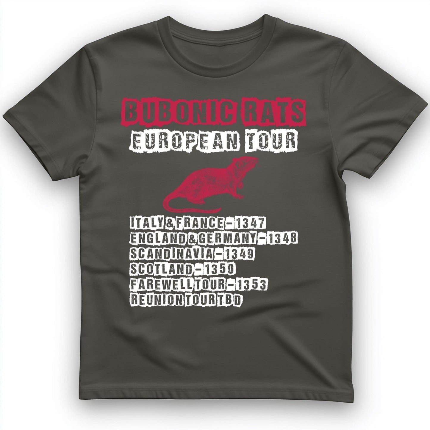 Bubonic Rats World Tour T-Shirt Charcoal / S