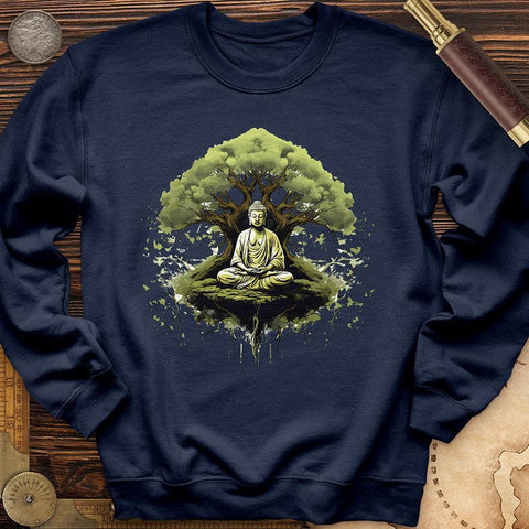 Buddha Tree Crewneck Navy / S