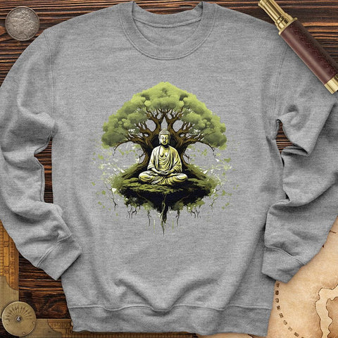 Buddha Tree Crewneck Sport Grey / S