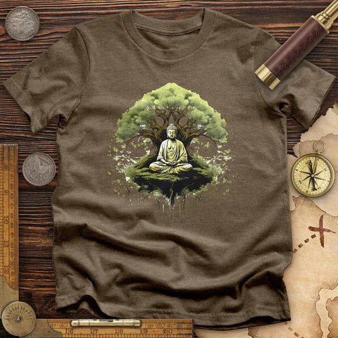 Buddha Tree High Quality Tee Heather Olive / S