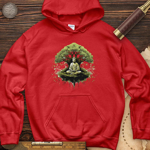 Buddha Tree Hoodie Red / S