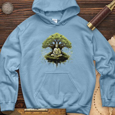 Buddha Tree Hoodie Light Blue / S