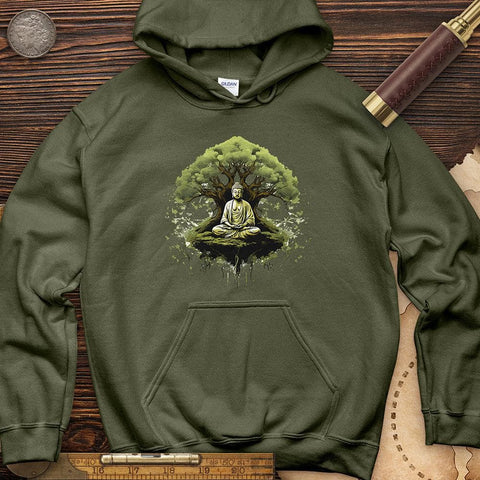 Buddha Tree Hoodie Military Green / S