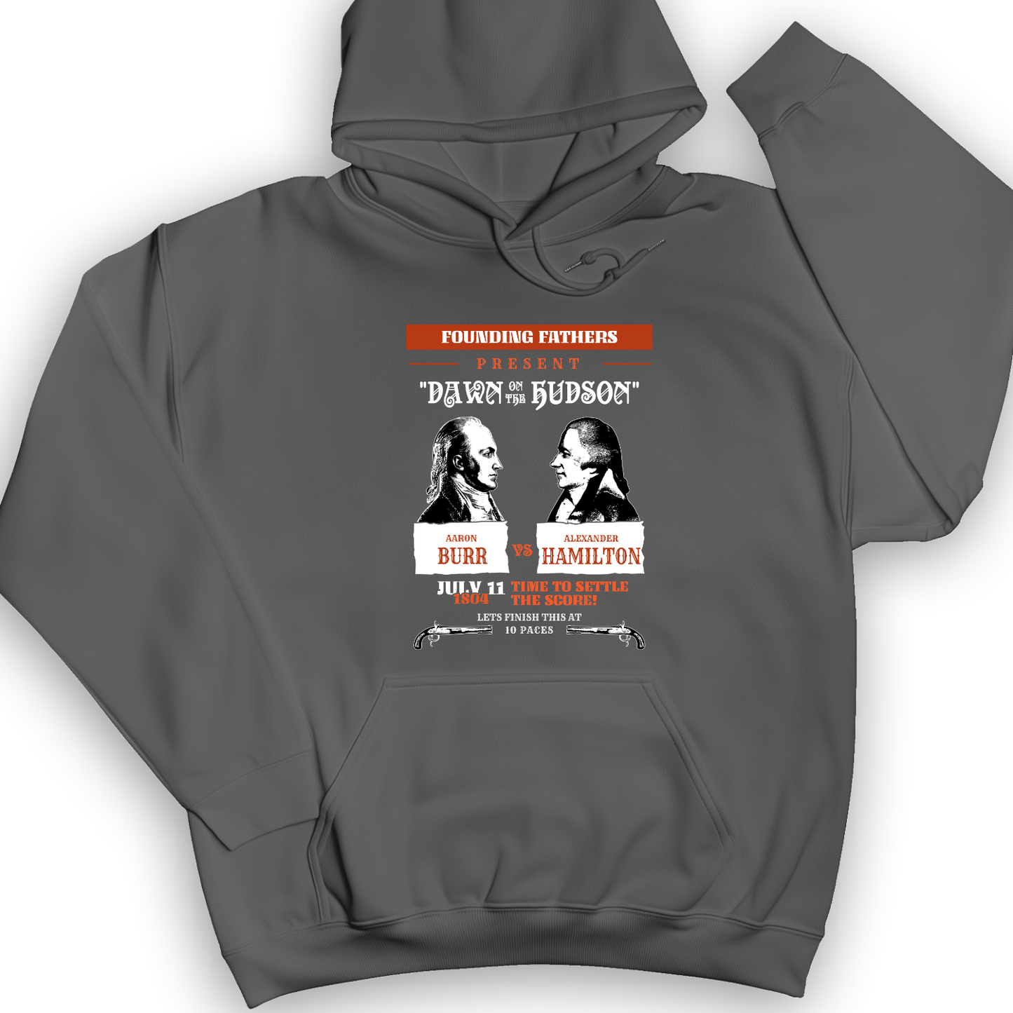 Burr vs Hamilton Hoodie Charcoal / S