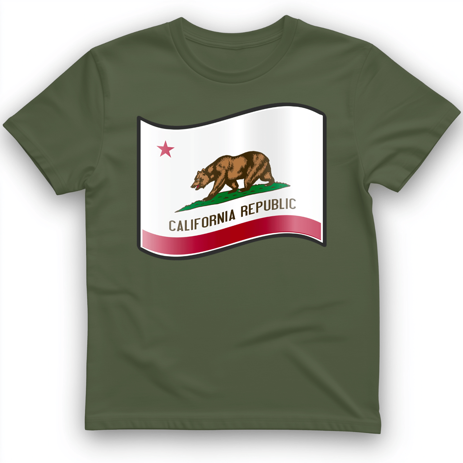 California Republic T-Shirt Military Green / S