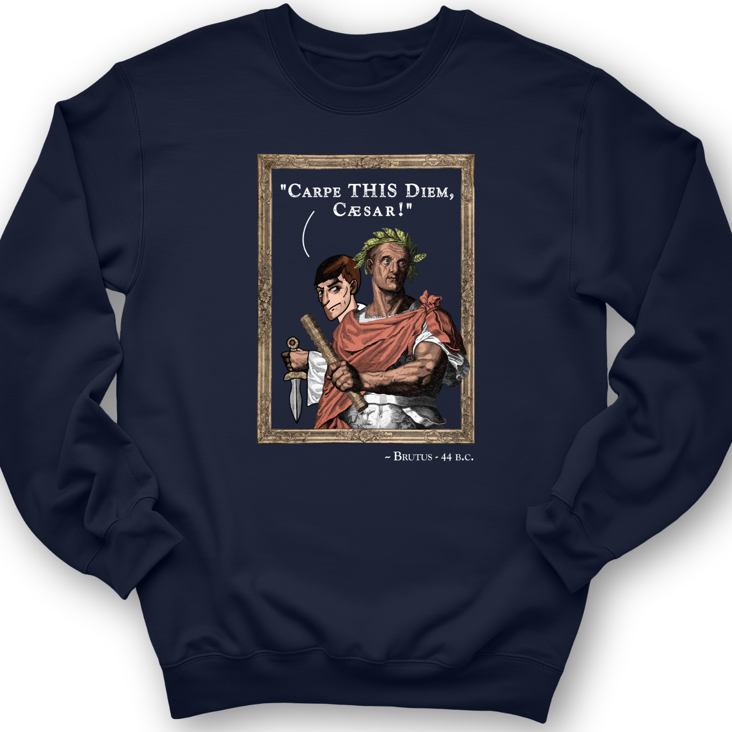 Carpe THIS Diem Caesar Crewneck Navy / S