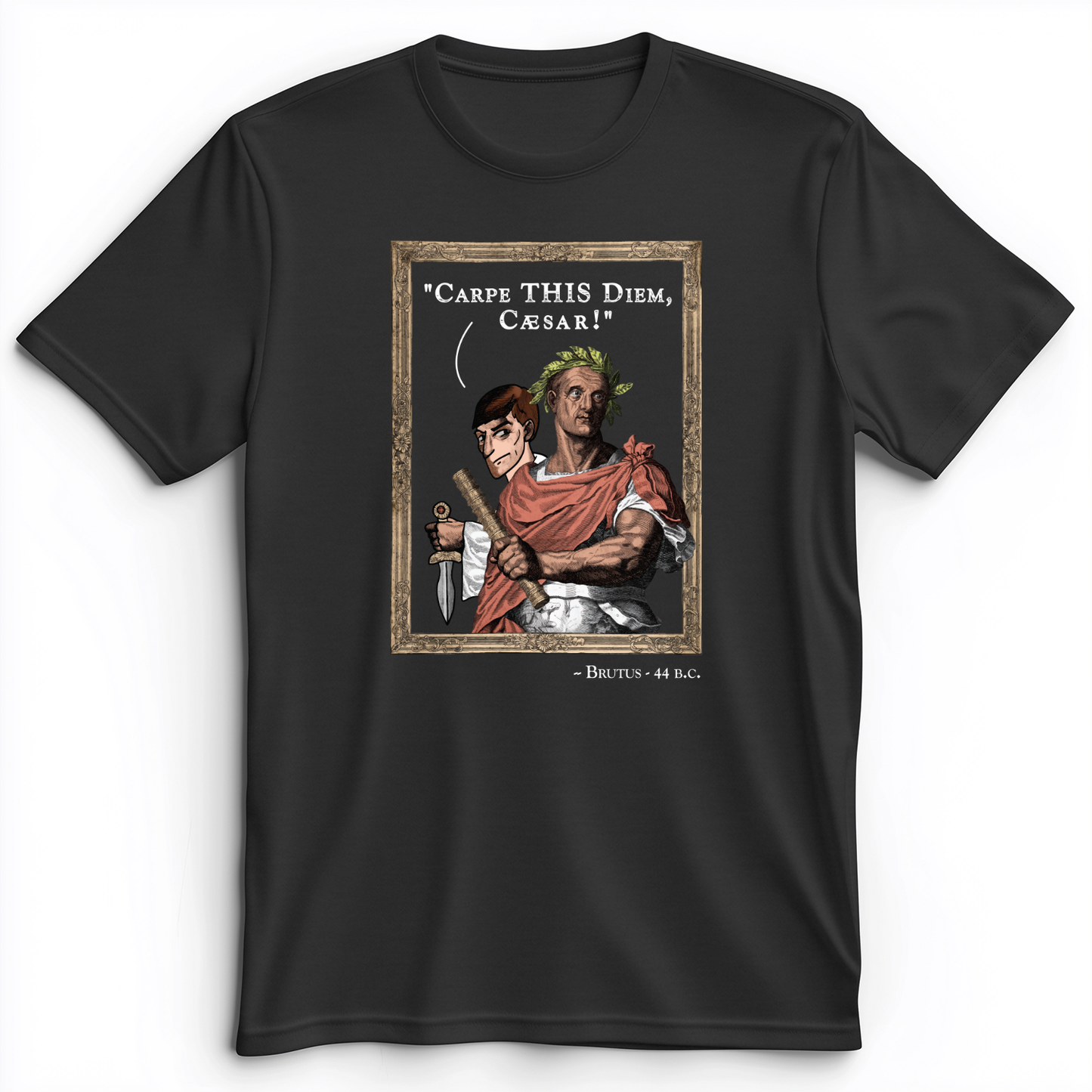 Carpe THIS Diem Caesar Premium Tee Dark Grey Heather / S