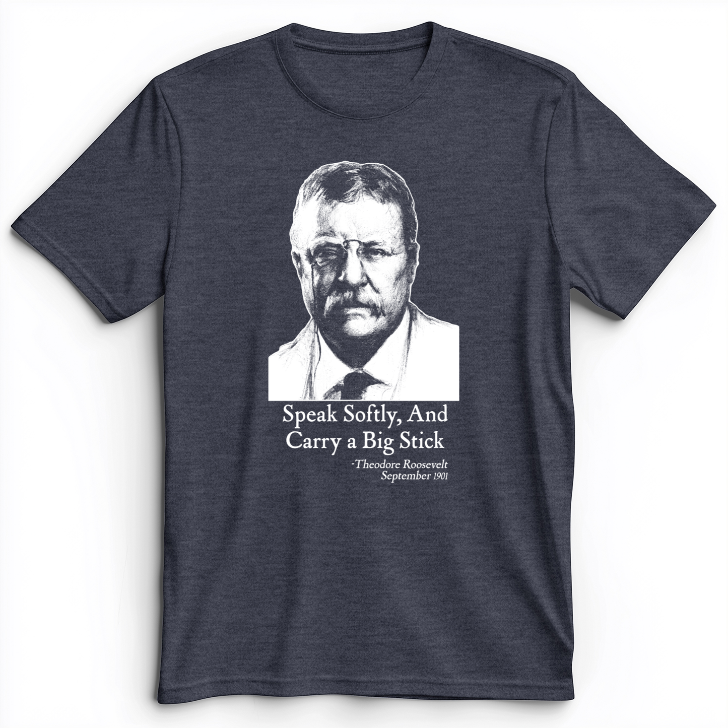 Carry A Big Stick Premium Tee Heather Navy / S