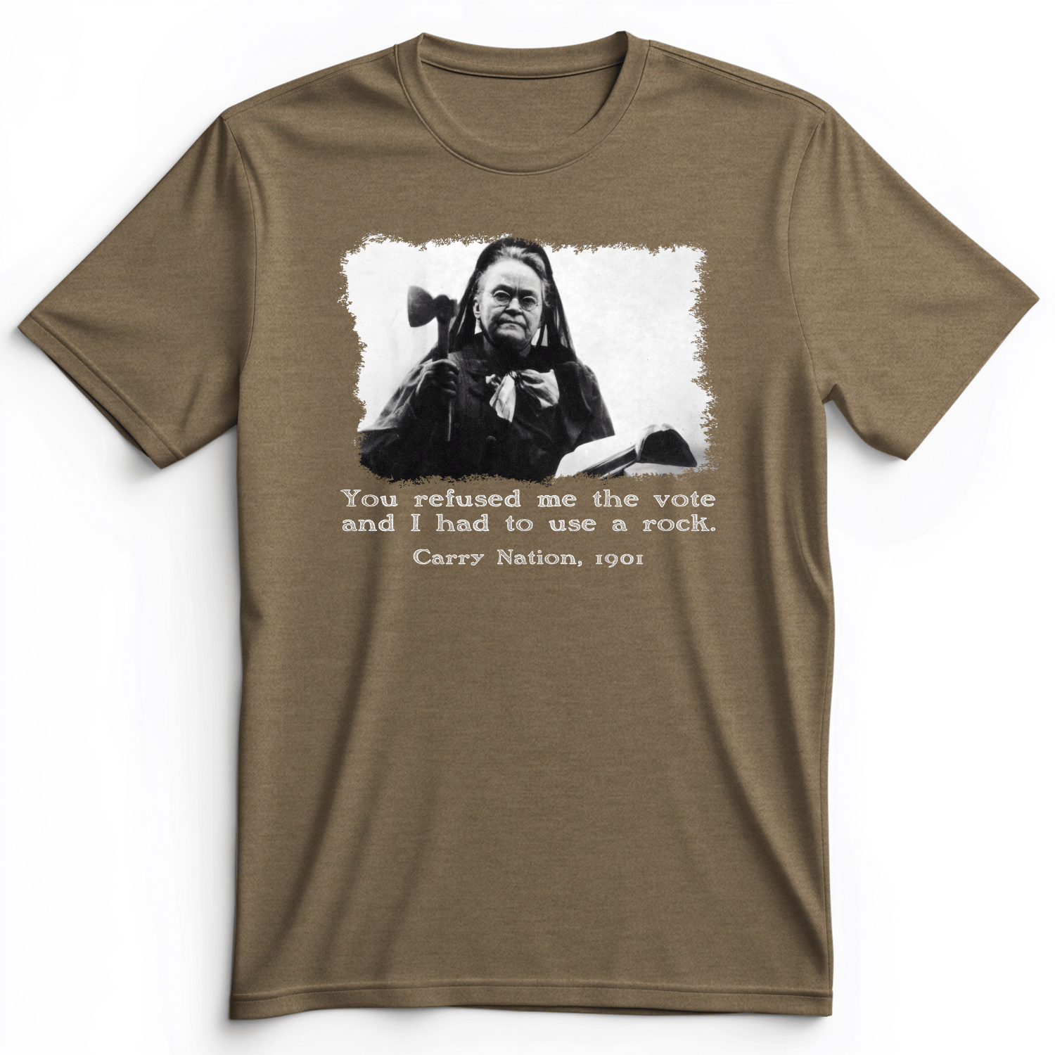 Carry Nation Premium Tee Heather Olive / S