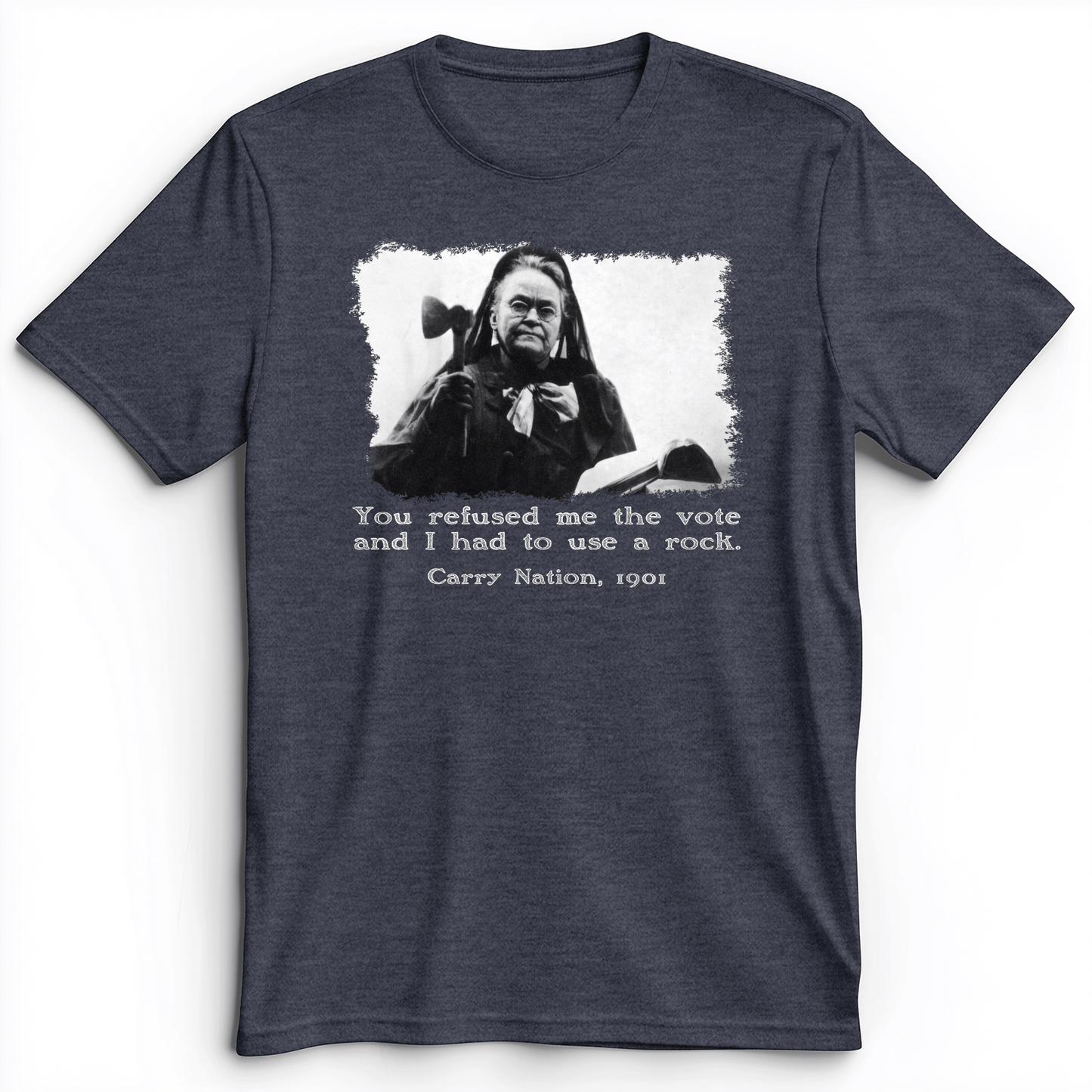 Carry Nation Premium Tee Heather Navy / S