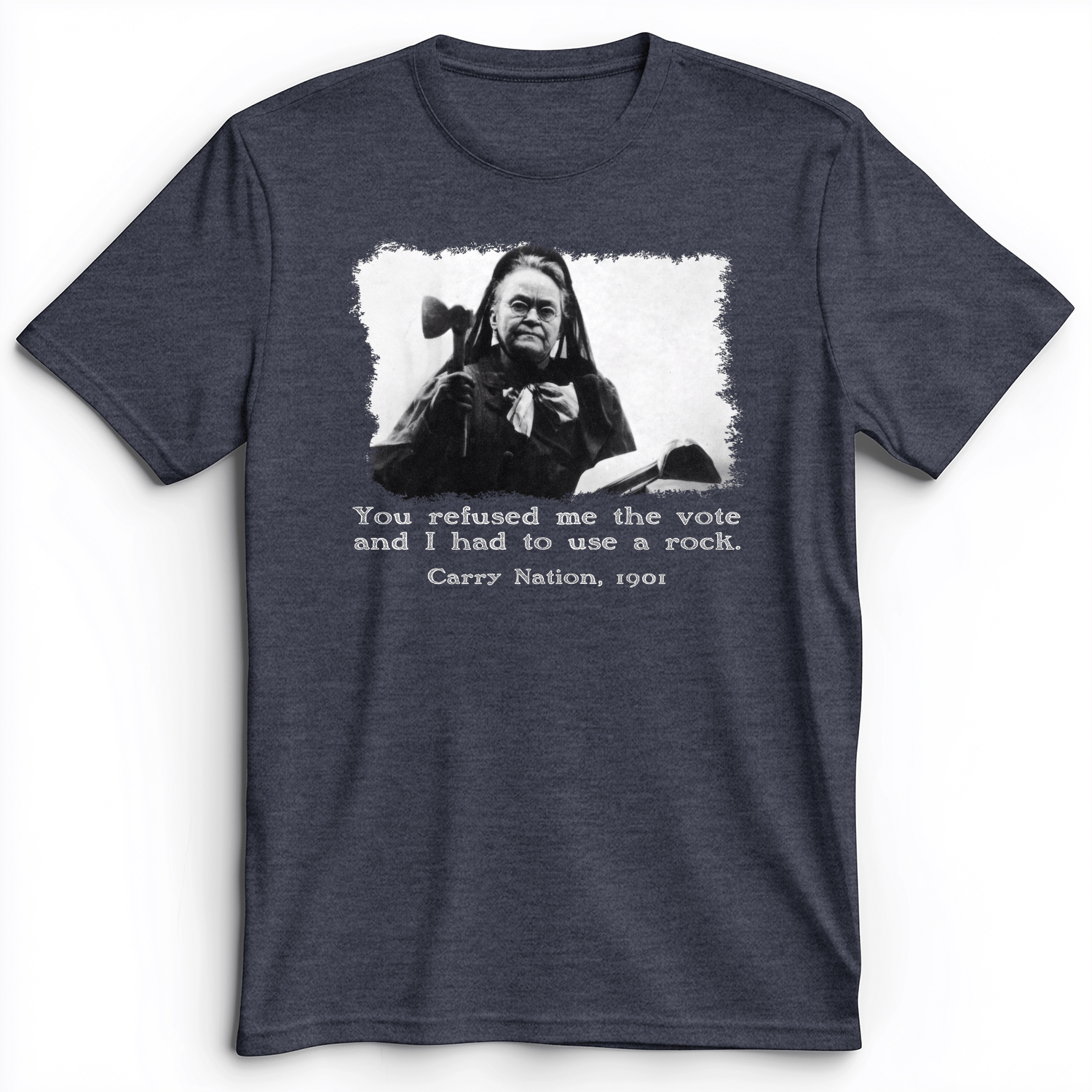 Carry Nation Premium Tee Heather Navy / S