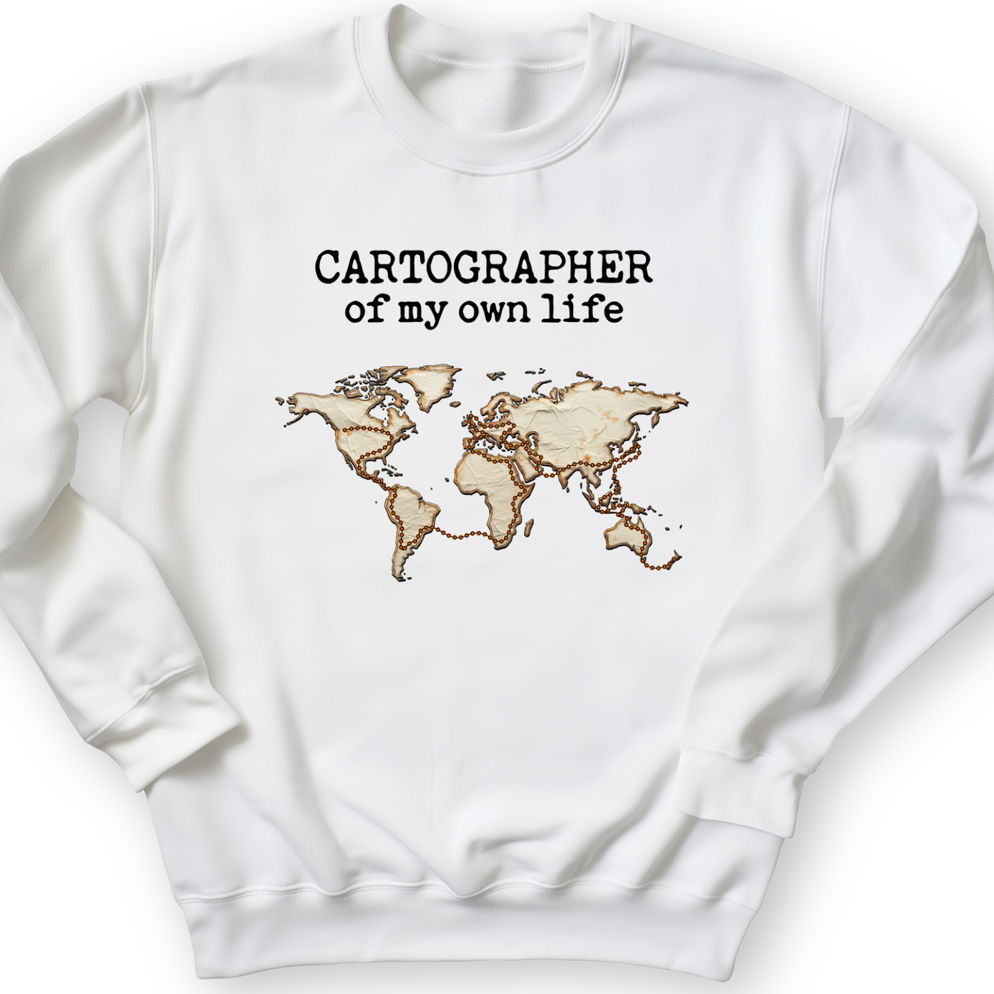 Cartographer of my Own Life Crewneck White / S