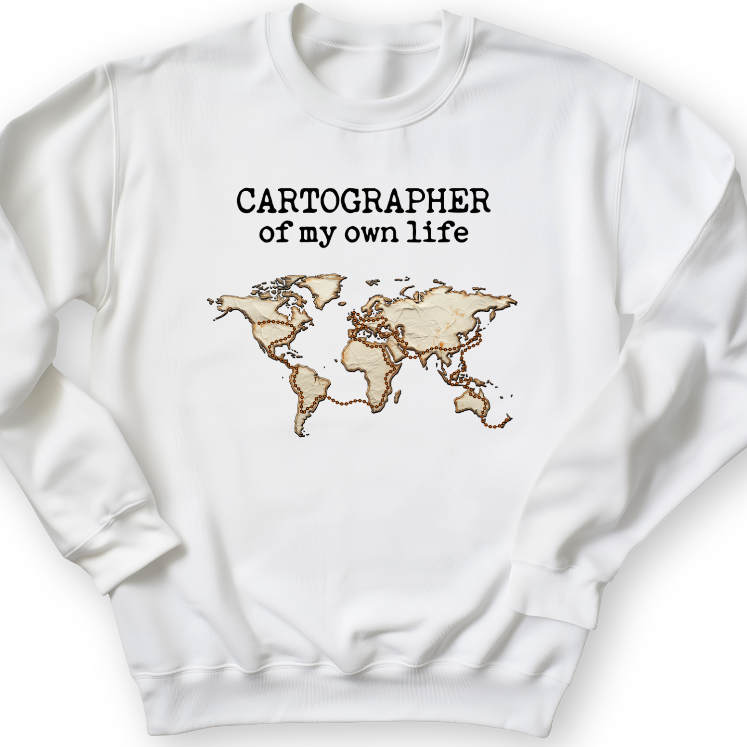 Cartographer of my Own Life Crewneck White / S