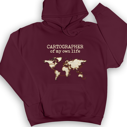 Cartographer of my Own Life Hoodie Maroon / S