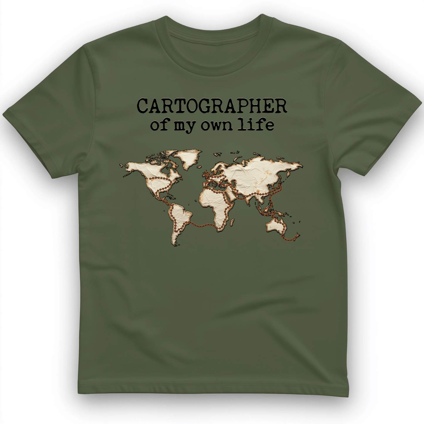 Cartographer of my Own Life T-Shirt Military Green / S
