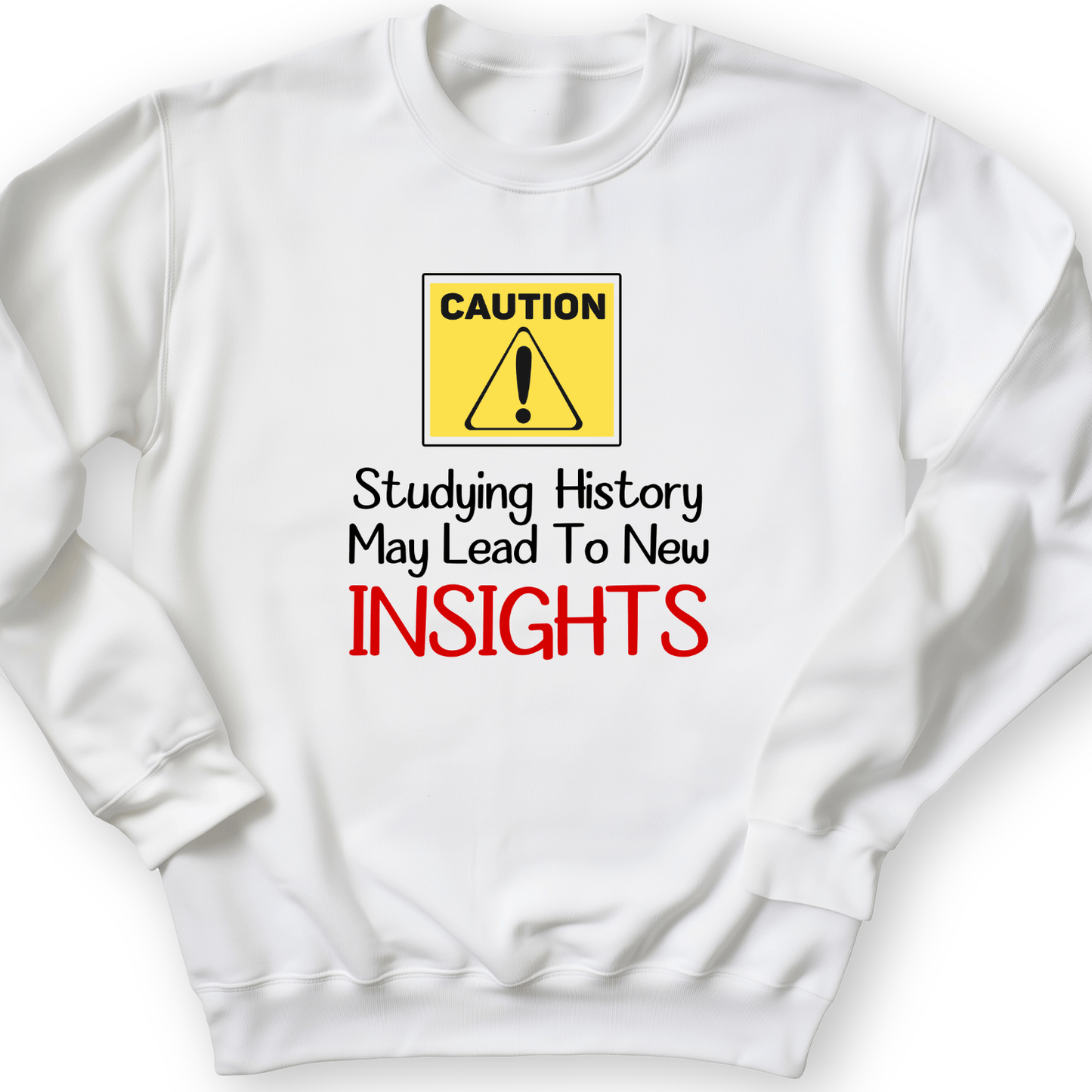 Caution Insights Crewneck White / S
