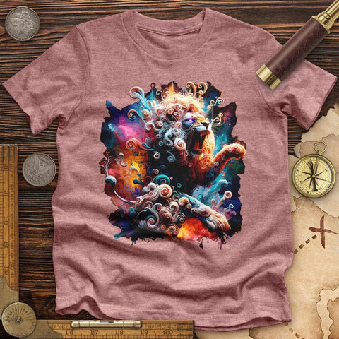 Celestial Lion High Quality Tee Heather Mauve / S