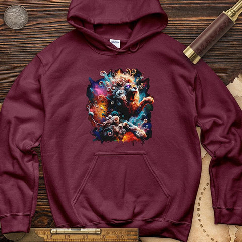 Celestial Lion Hoodie Maroon / S