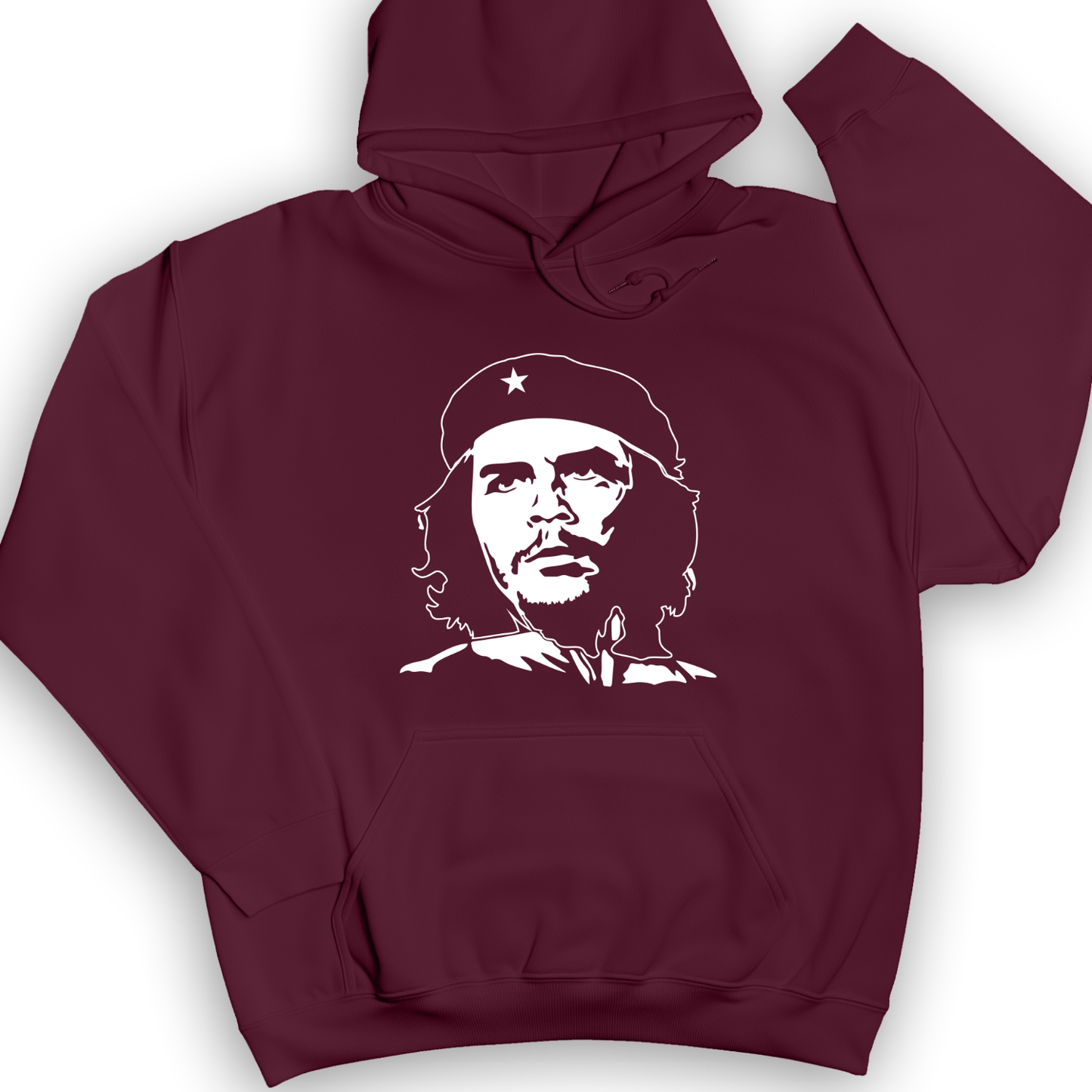 Che Guevara B&W Hoodie Maroon / S
