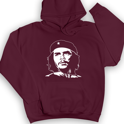 Che Guevara B&W Hoodie Maroon / S