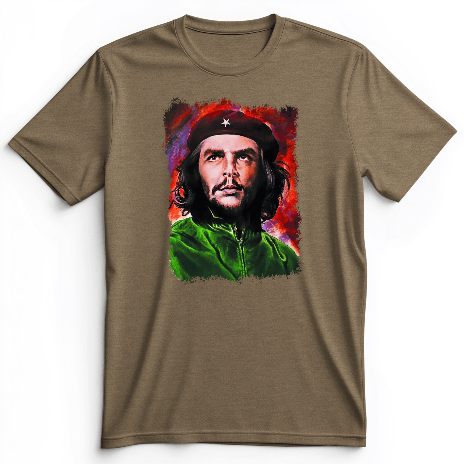 Che Guevara Colorized Premium Tee Heather Olive / S
