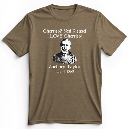 Cherries Premium Tee Heather Olive / S