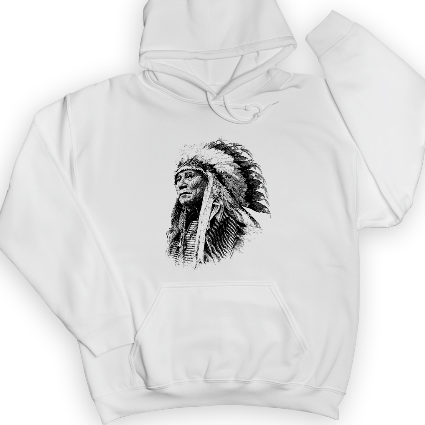 Chief Hollow Horn Bear Hoodie White / S