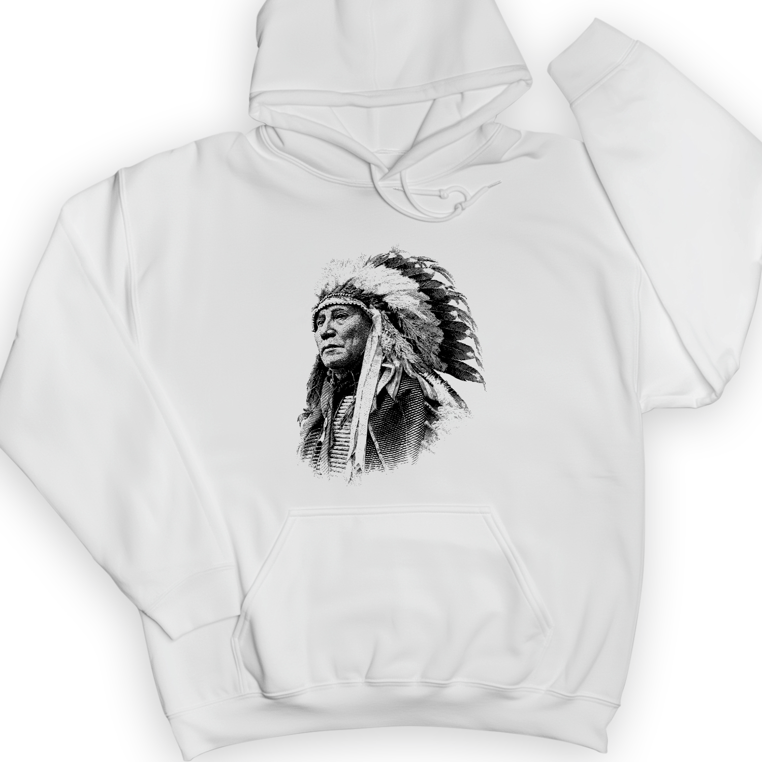 Chief Hollow Horn Bear Hoodie White / S