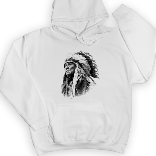 Chief Hollow Horn Bear Hoodie White / S
