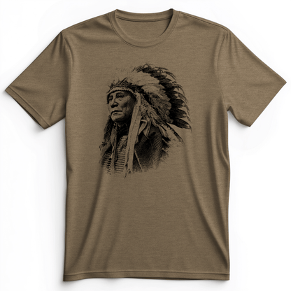 Chief Hollow Horn Bear Premium Tee Heather Olive / S