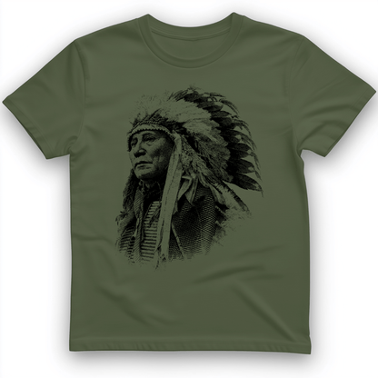 Chief Hollow Horn Bear T-Shirt Military Green / S