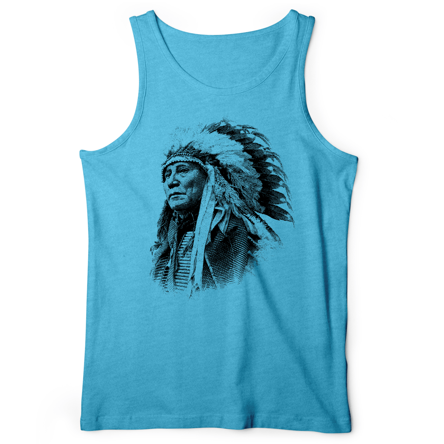 Chief Hollow Horn Bear Tank Aqua TriBlend / XS