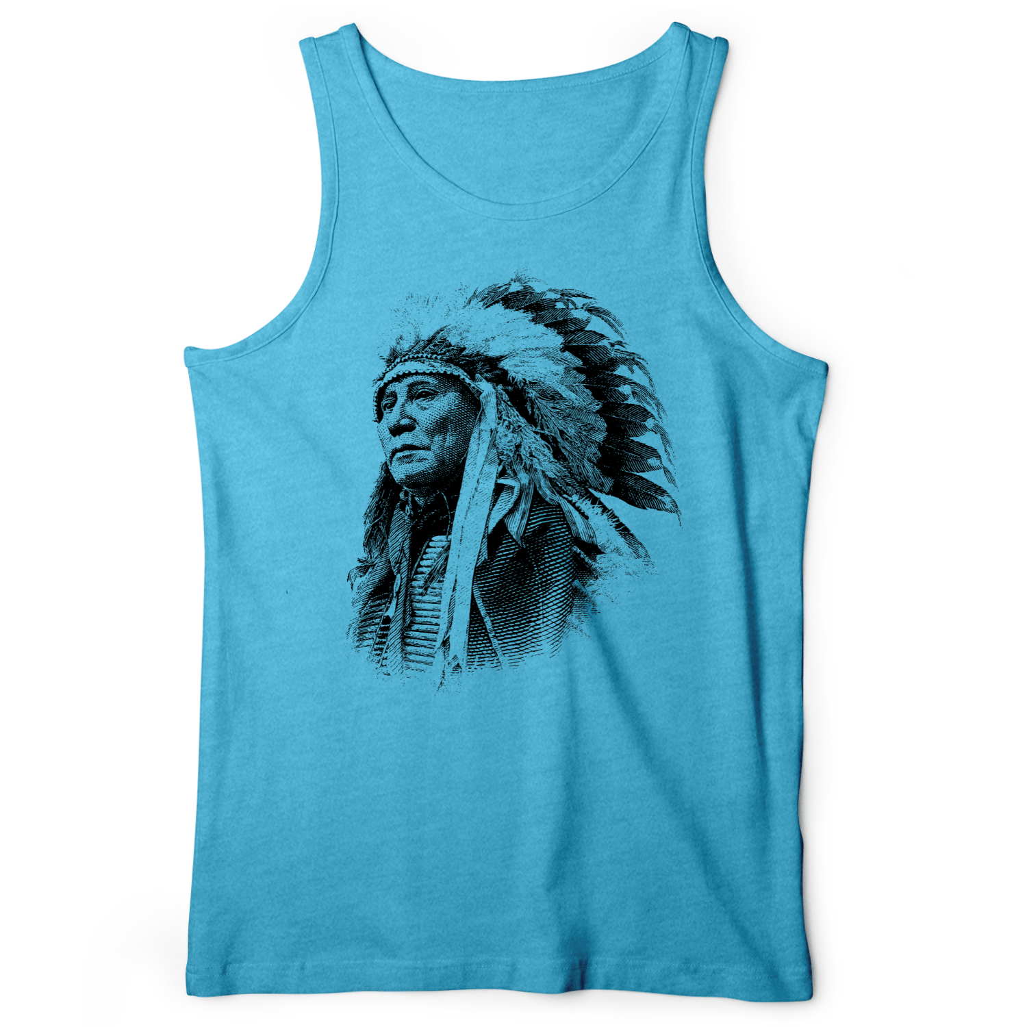 Chief Hollow Horn Bear Tank Aqua TriBlend / XS