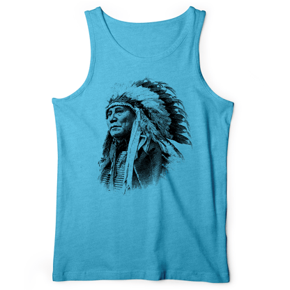 Chief Hollow Horn Bear Tank Aqua TriBlend / XS