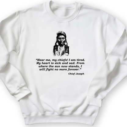 Chief Joseph Fight No More Crewneck White / S